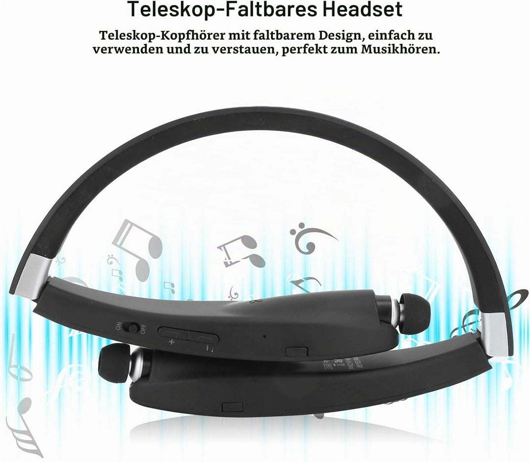 Goshyda SX-991 Bluetooth-Headset, Bluetooth 5.0-Kopfhörer mit Nackenbügel, Faltbarer Sportkopfhörer