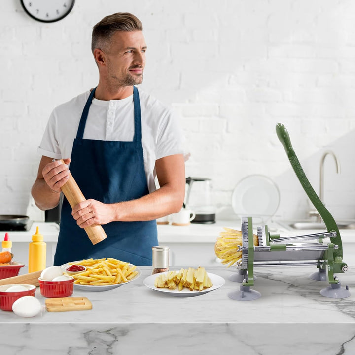 EasyVibe Pommes Frites Commercial Pommesschneider Professioneller mit Saugfüssen Komplettset, 3/8" K