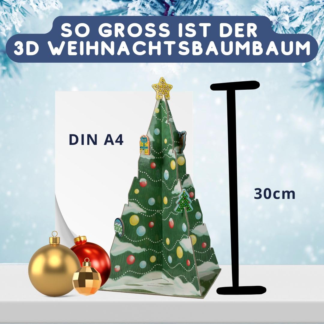 Weihnachtszauber - Der Diamond-Painting-Adventskalender. Mit Material und Werkzeug für 24 Baumanhäng