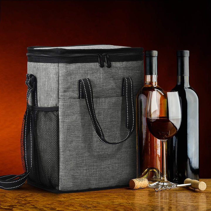 Kato Tirrinia Kühltasche Klein- Flaschenträger für Wein & Bier, gepolsterte weinkühltasche mit isoli