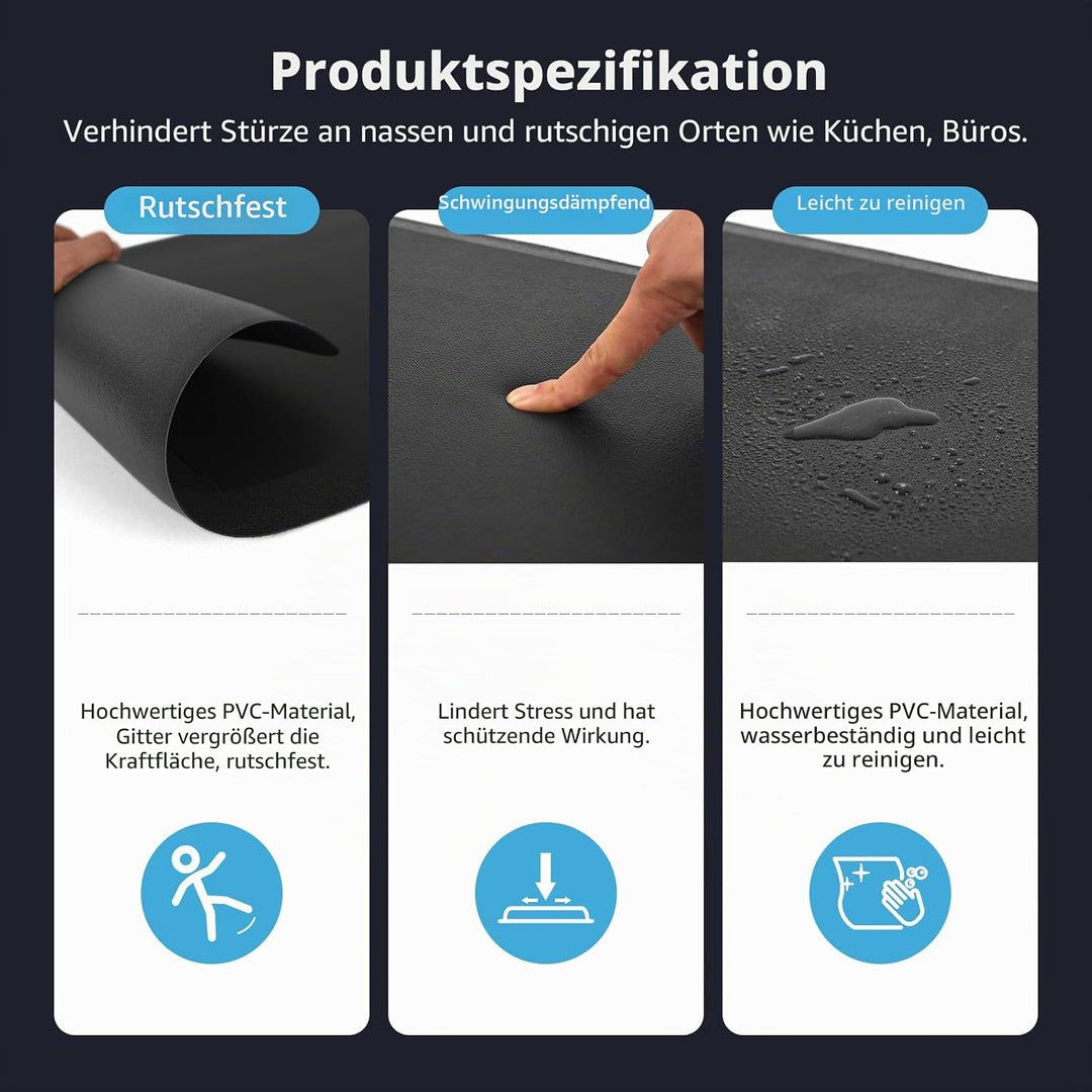 Art3d 1,9 cm Dicke Anti-Müdigkeit-Küchenmatte gepolsterte Küchenmatte rutschfestes Schaumstoff-Komfo