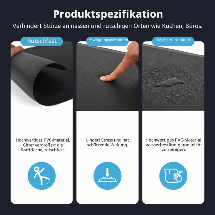 Art3d 1,9 cm Dicke Anti-Müdigkeit-Küchenmatte gepolsterte Küchenmatte rutschfestes Schaumstoff-Komfo