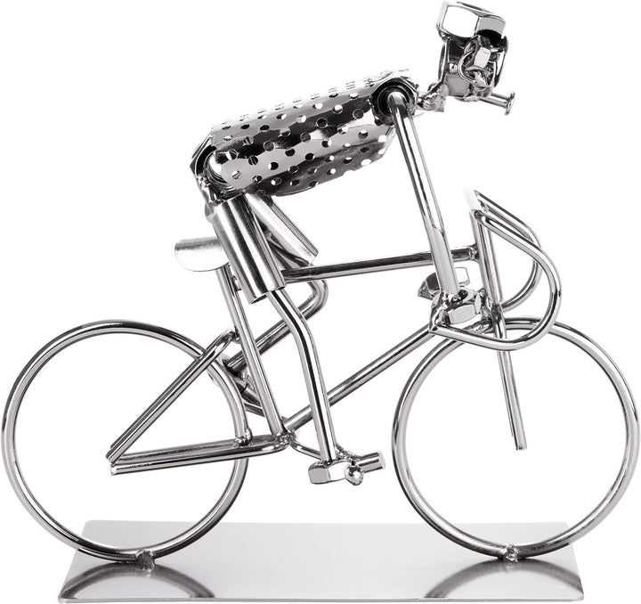 BRUBAKER Schraubenmännchen Fahrradfahrer - Fahrrad Eisenfigur Metallmännchen - Handarbeit Metallfigu