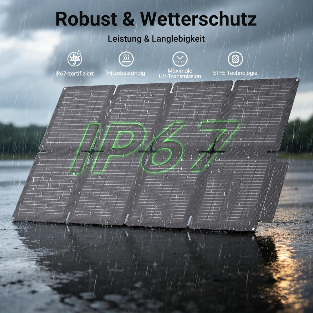 60W Solarpanel Faltbares, IP67 Wasserdichtes Tragbares Solar-Ladegerät, Handy Solar Panel Im Freien,