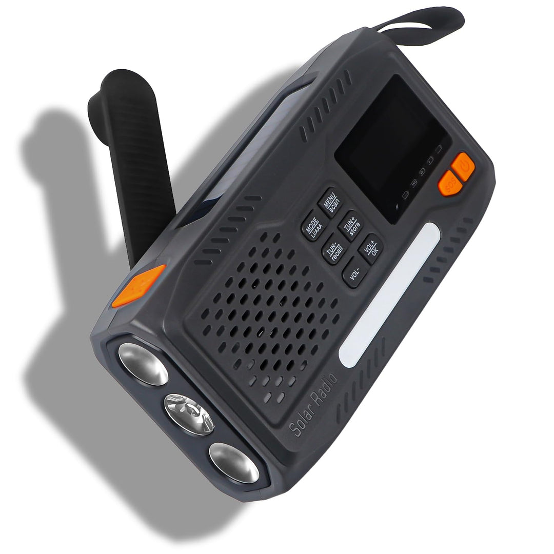 Notfallradio, Kurbelradio, FM/DAB+/DAB tragbares Solarradio mit 4000mAh Powerbank, Telefon-Ladegerät