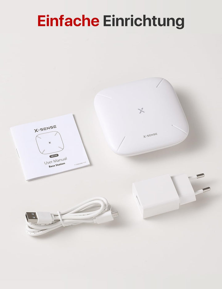 X-Sense Smart Home-Basisstation – Kompaktes Design, erfordert 2,4-GHz-WLAN, mit 2-in-1-Taste für Stu