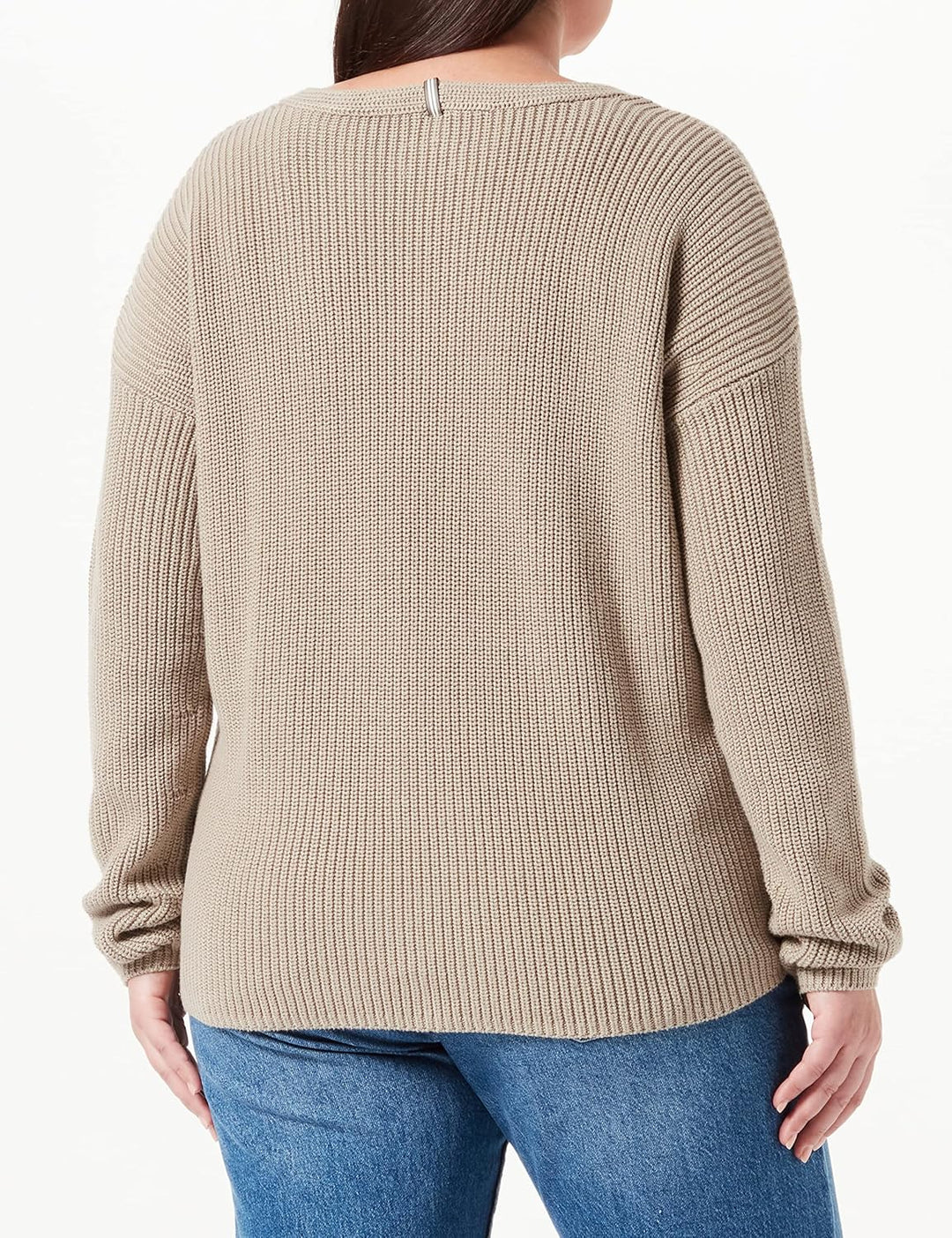 camel active Damen Strickpullover mit V-Ausschnitt XS Clay, XS Clay