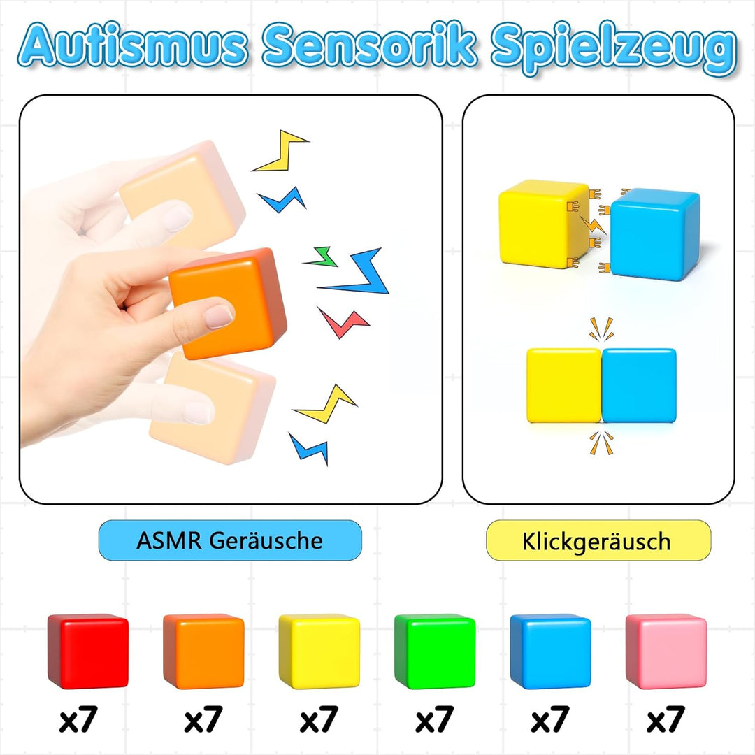 Magnetische Bausteine, Magnetbausteine Kinder ab 3+ Jahre, Montessori Spielzeug, Magnetwürfel, Magne