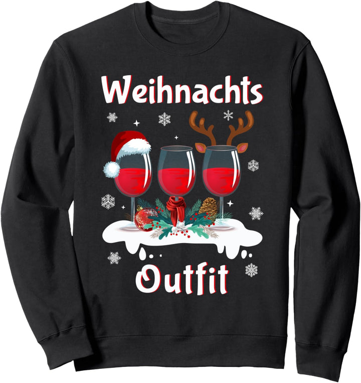 Lustiges Weihnachtsoutfit Damen Herren Wein Weihnachten Sweatshirt