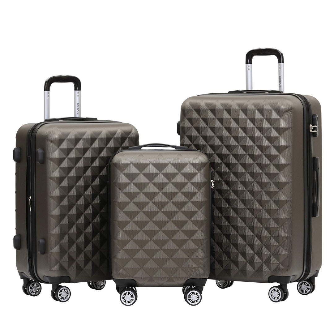 BEIBYE Zwillingsrollen 2066 Hartschale Trolley Koffer Reisekoffer Gepäck M-L-XL-Set (Coffee, Set) Co