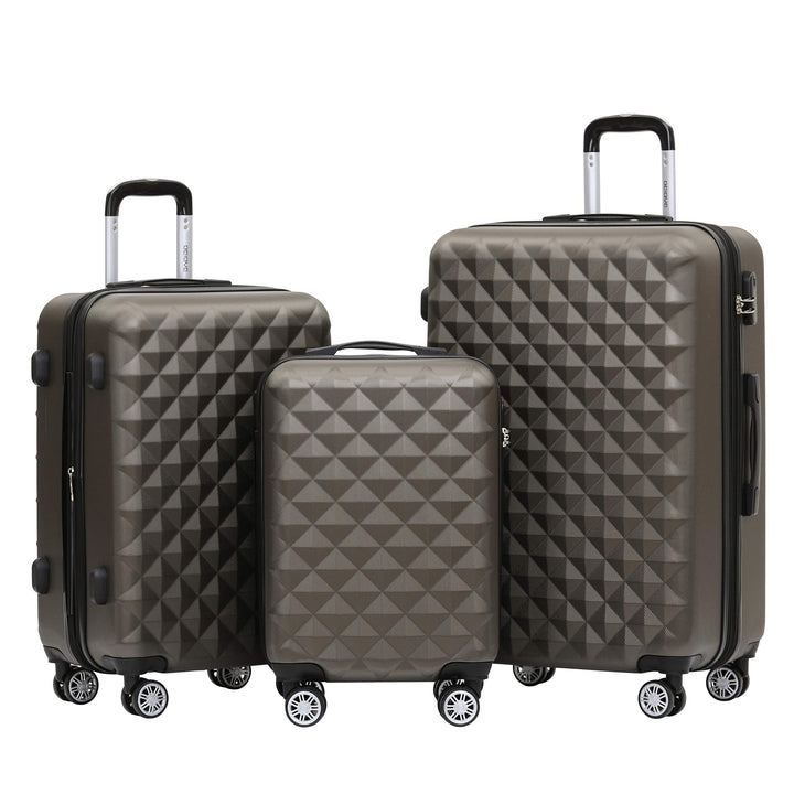 BEIBYE Zwillingsrollen 2066 Hartschale Trolley Koffer Reisekoffer Gepäck M-L-XL-Set (Coffee, Set) Co