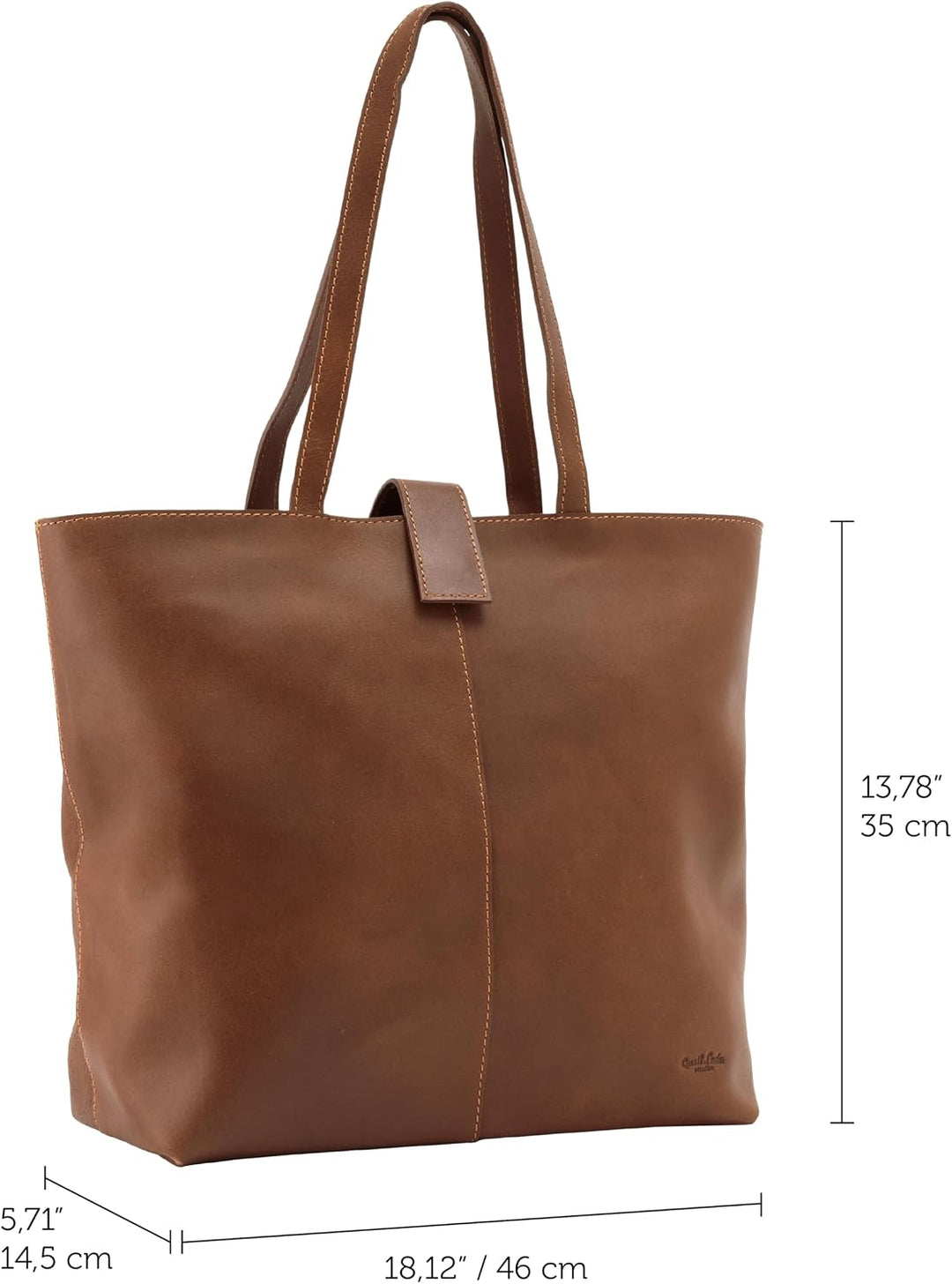 Gusti Shopper Leder - Alexandra Handtasche Damen Arbeitstasche Leder Braun, Braun