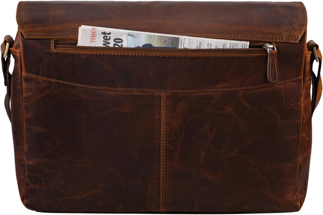 STILORD 'Marvin' Ledertasche Umhängetasche Modernes Vintage Design 15.6 Zoll Laptoptasche grosse Uni