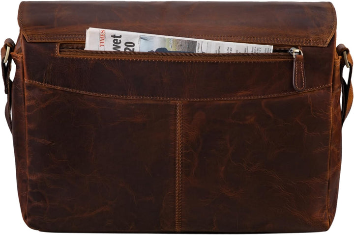 STILORD 'Marvin' Ledertasche Umhängetasche Modernes Vintage Design 15.6 Zoll Laptoptasche grosse Uni
