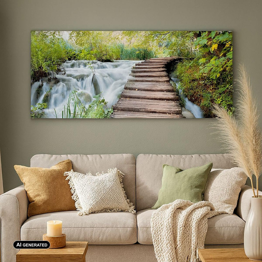 Wandbilder Dekoration Wohnzimmer Nationalpark Natur Kieselsteine Panorama Bilder auf Leinwand 120x50