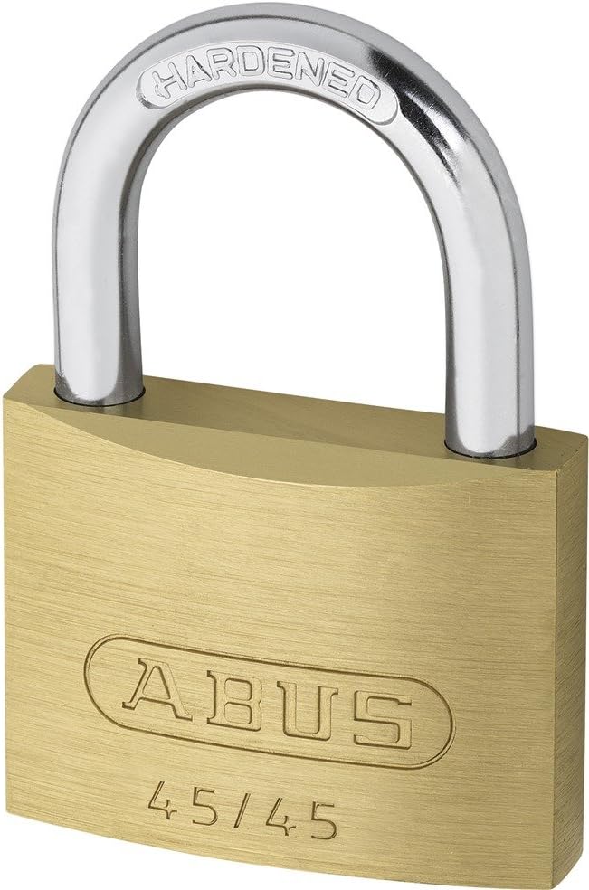 ABUS Vorhängeschloss 45/45 aus Messing - mit Präzisions-Stiftzylinder mit Pilzkopfstiften - 05104 -