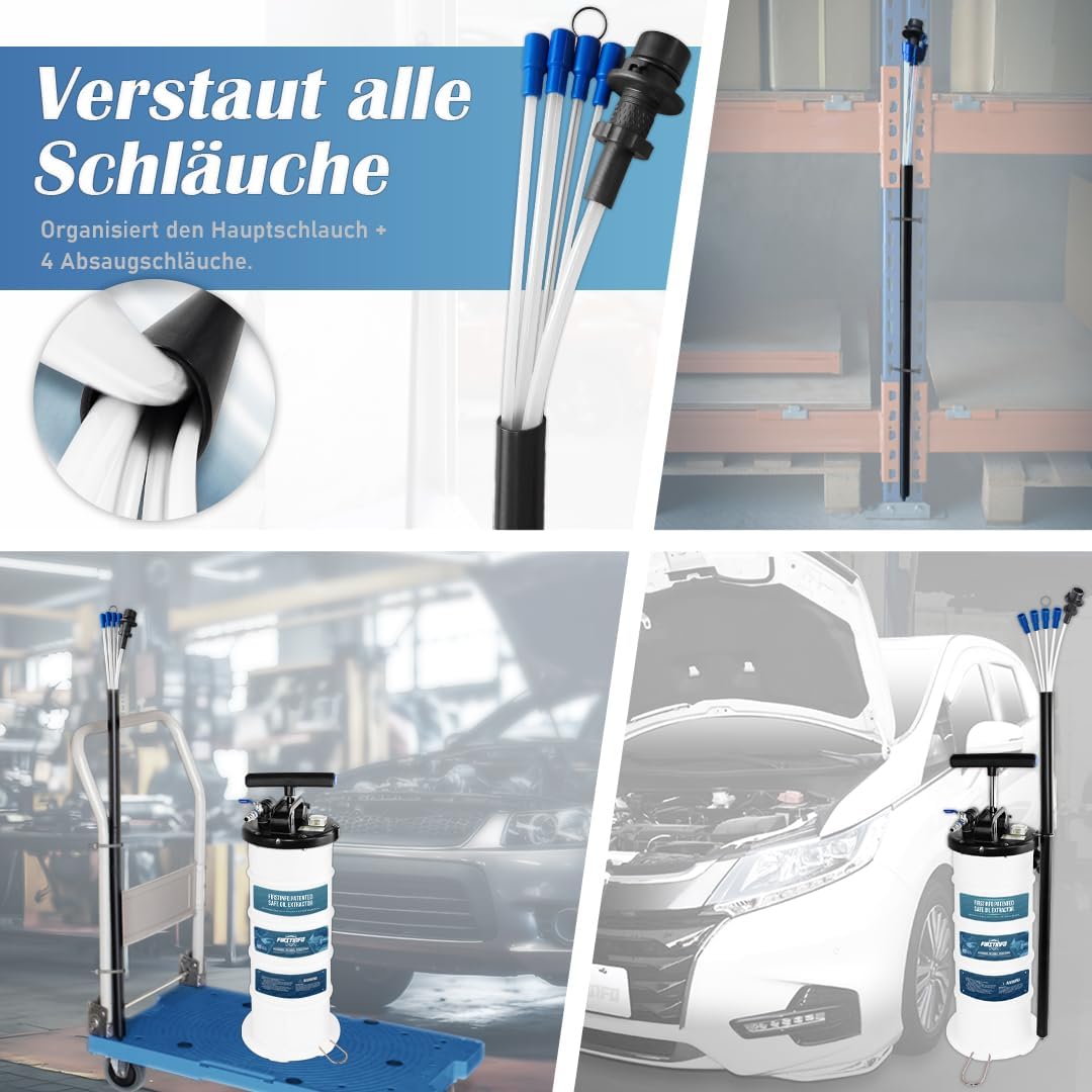 FIRSTINFO A1102EUY5 6,5L Manuelle und pneumatische | Ölpumpe Flüssigkeit Extraktor Pumpe | Ölansaugp