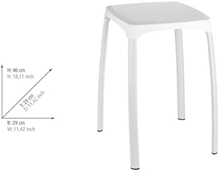 WENKO Badhocker Losani, Sitzhocker Weiss 46 x 29 x 29 cm, Weiß 46 x 29 x 29 cm