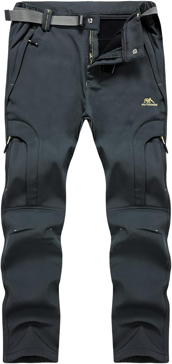CARWORNIC Herren Wanderhose Wasserdicht Skihose Softshellhose Trekkinghose 36W / 32L #2 Grau-blau, 3