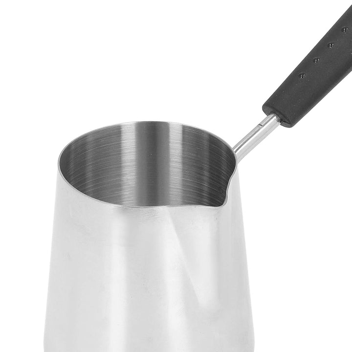 Mini-Butterwärmer aus Edelstahl und Heiztopf für Türkischen Kaffee mit Ausgiesser, Milchschmelztopf,