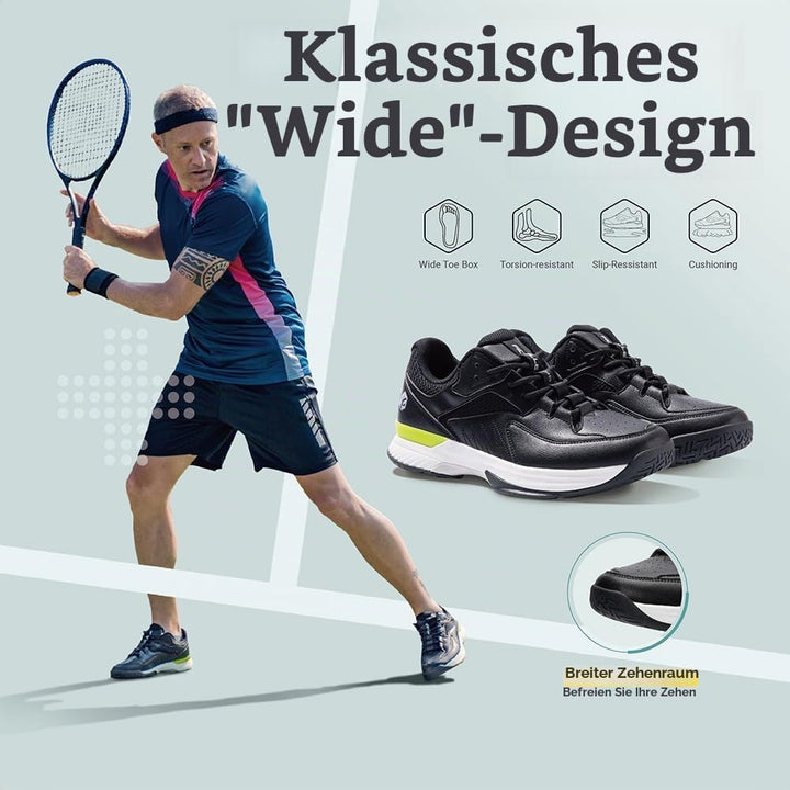 FitVille Extra Weit Tennisschuhe Damen Breit Hallenturnschuh Atmungsaktiv Training Schuhe für Tenni