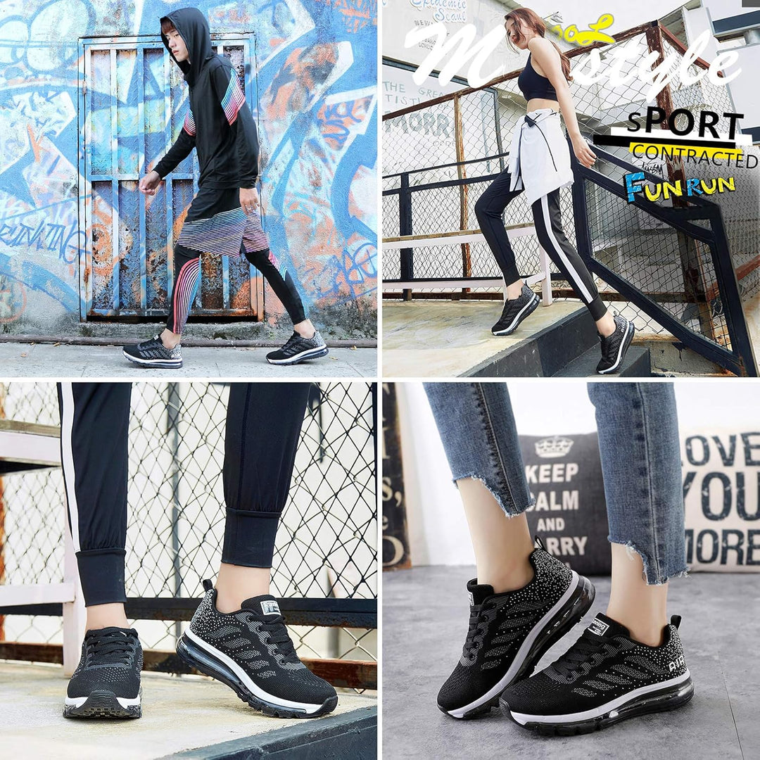 frysen Herren Damen Sportschuhe Laufschuhe mit Luftpolster Turnschuhe Profilsohle Sneakers Leichte S