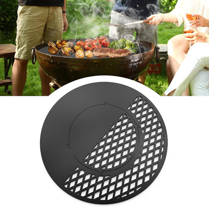 Onlyfire Rund Grillrost, Ø 54,5 Plancha, Rundrost mit Herausnehmbarem Rundeinsatz, Grillplatte für W