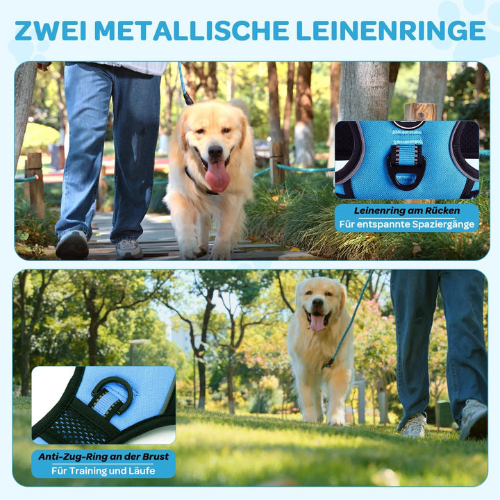 FURRYFECTION Anti Zug Hundegeschirr, Brustgeschirr kleine Hunde Sicherheitsgeschirr Welpen, Antizugg