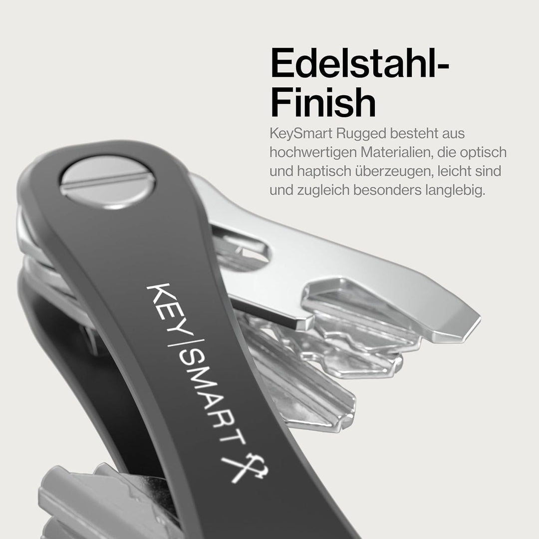 KeySmart Rugged - Multi-Tool Schlüsselhalter mit dem Flaschenöffner und Taschen Clip (bis zu 14 Schl