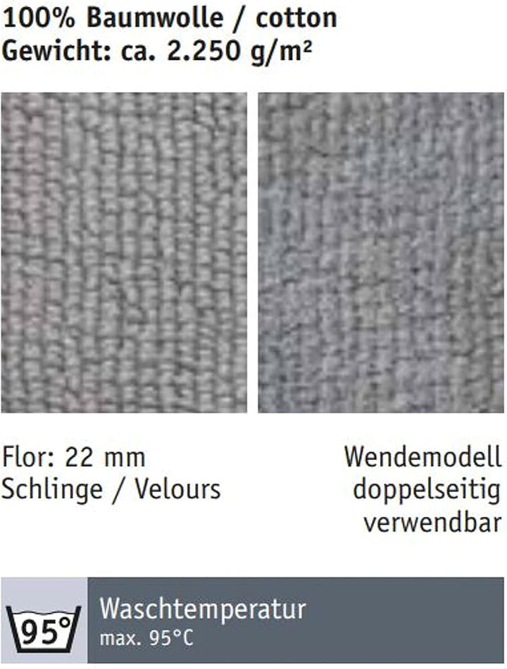 Rhomtuft Badteppiche Pur perlgrau - 11 60x60 cm, 60x60 cm