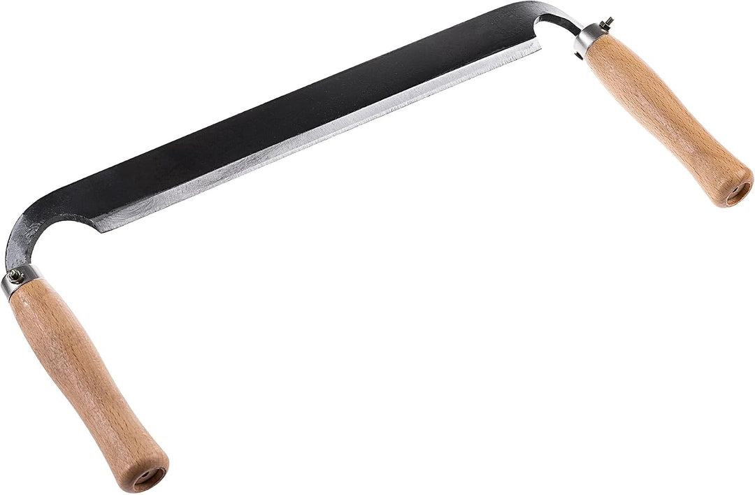 KADAX Zugmesser 280 mm für Holzbearbeitung, Ziehmesser mit gerader Klinge und zwei Holzgriffen, Rind