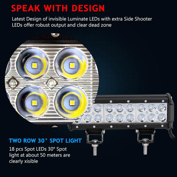 Willpower 23 cm 54W Spot LED-Arbeitsleuchte Bar SUV 4WD Fahren Nebelscheinwerfer 9 inch 54W Spot, 9