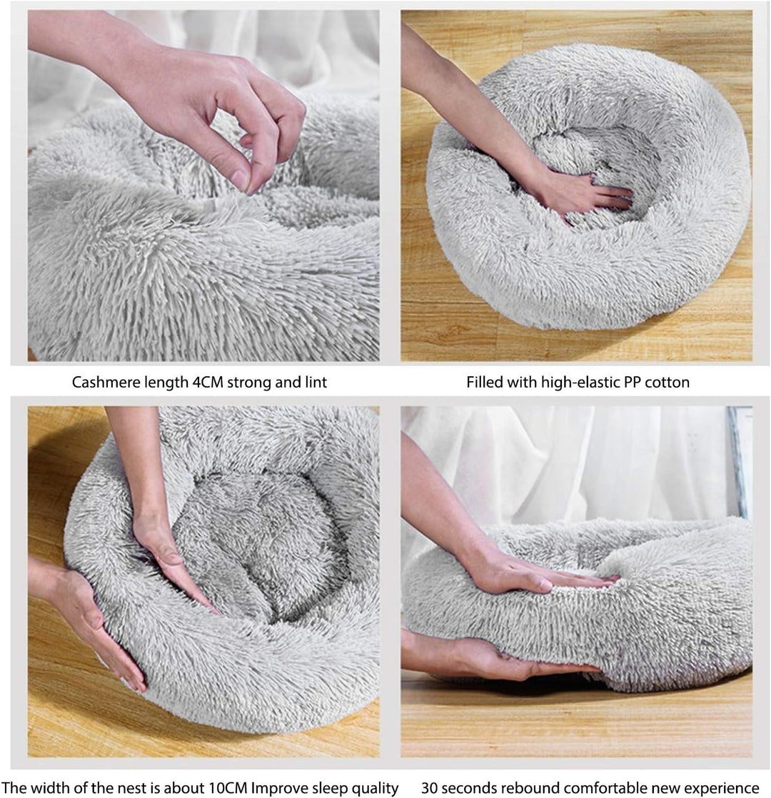 PETCUTE Hundebett Katzenbett Flauschige Marshmallow Katzen Bett Waschbar Runde Katzenkörbchen Weiche