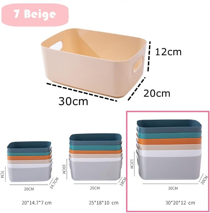 NCRGB 7 Gross Aufbewahrungsbox Kunststoff Aufbewahrungskorb mit Griffen 30×20×12cm,Badezimmer Küchen