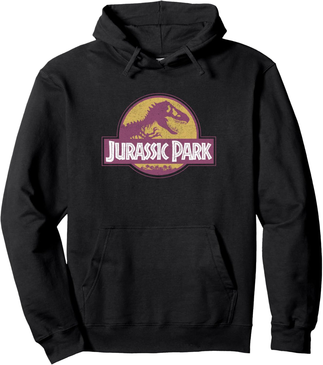 Jurassic Park Classic Retro Red & Gold Logo Pullover Hoodie