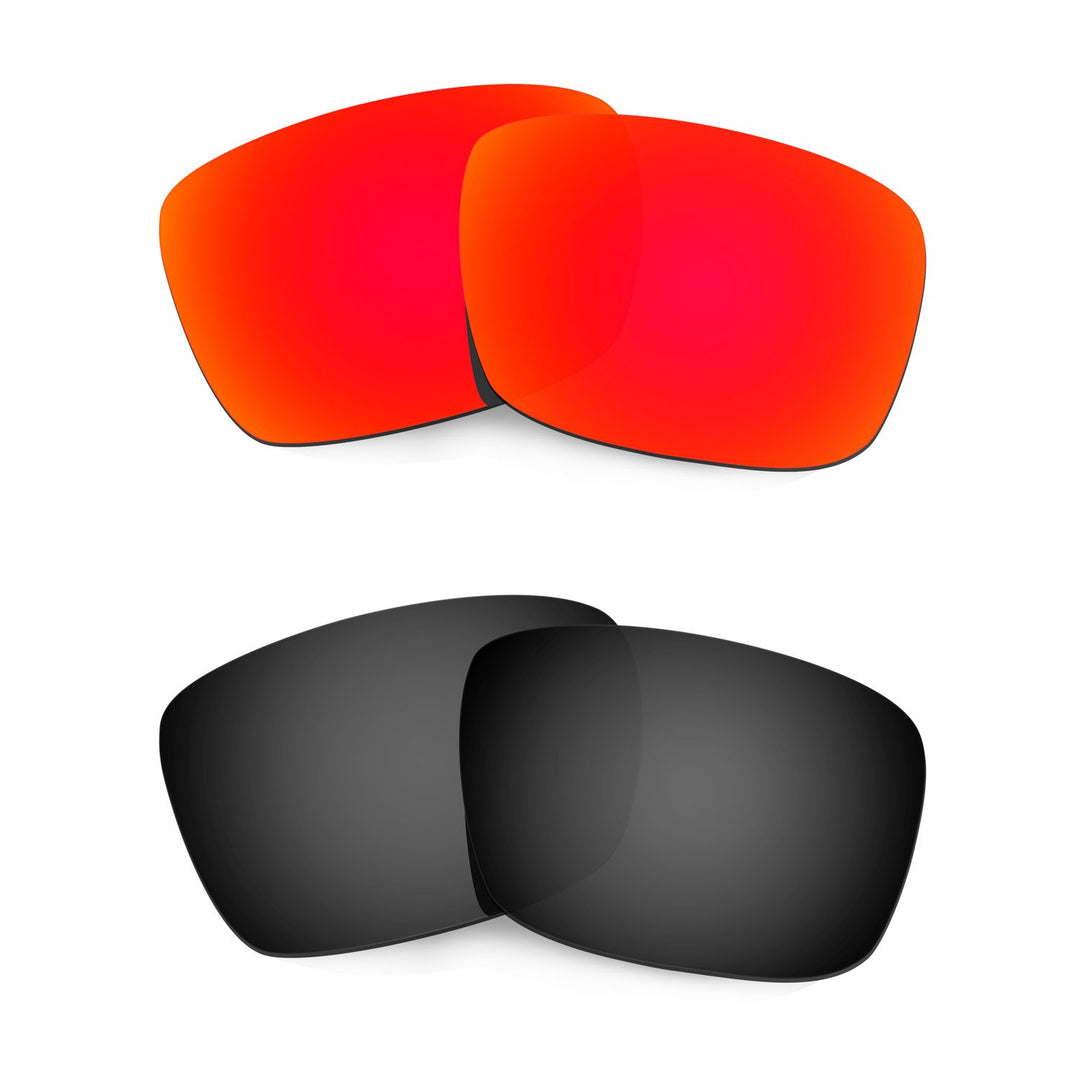 HKUCO Plus Mens Replacement Lenses For Oakley Fuel Cell Sunglasses Red/Black Polarized