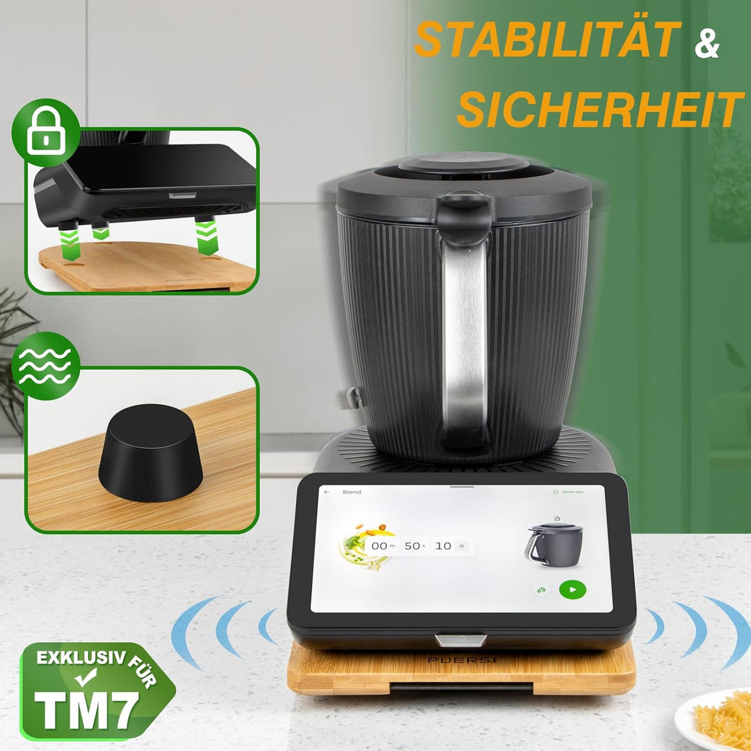 PUERSI Gleitbrett TM7 für Thermomix, 2te Generation, Brett für Thermomix mit Rollen, Leicht Gleitend