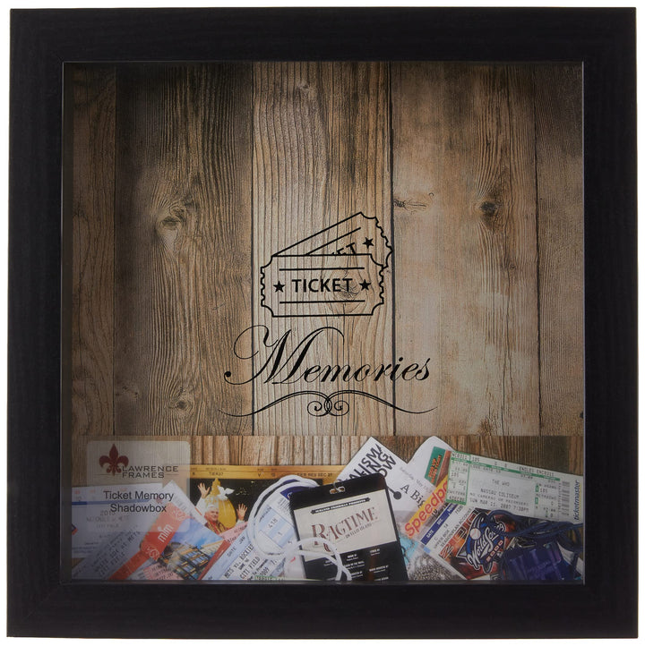 Lawrence Frames Black Shadow Box Tickethalter, 25,4 x 25,4 cm Schwarz, Schwarz