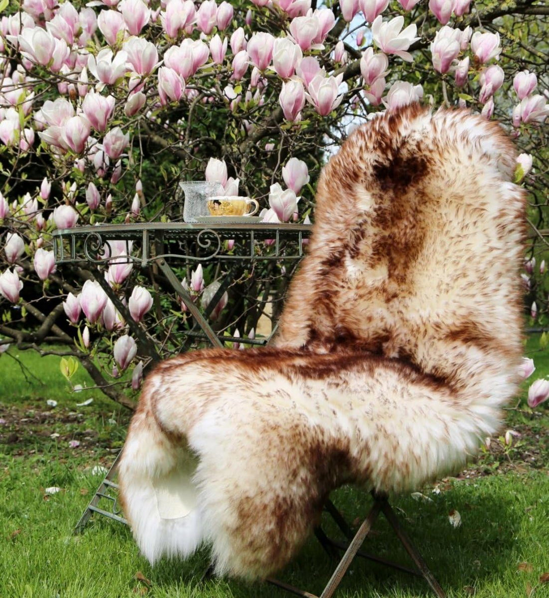 Hollert Lammfell - GEFLAMMT Merino Schaffell Läufer Echt Fell Dekoration Sitzunterlage Grösse 110-12