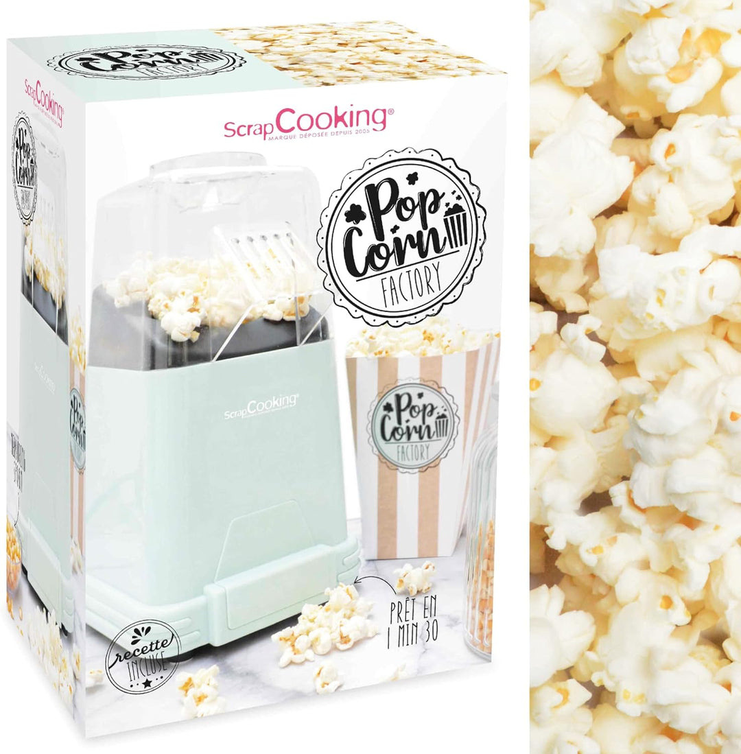 ScrapCooking - Popcornmaschine - Popcorn Maschinen Ohne Öl - Fertig in 1-2 Minuten - Popcorn Maker m