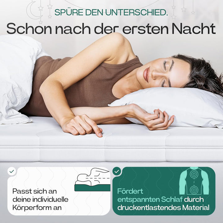KNERST® Matratzentopper 100x200 - Praktischer & Langlebiger Topper 100x200 cm aus Komfortschaum - 6c