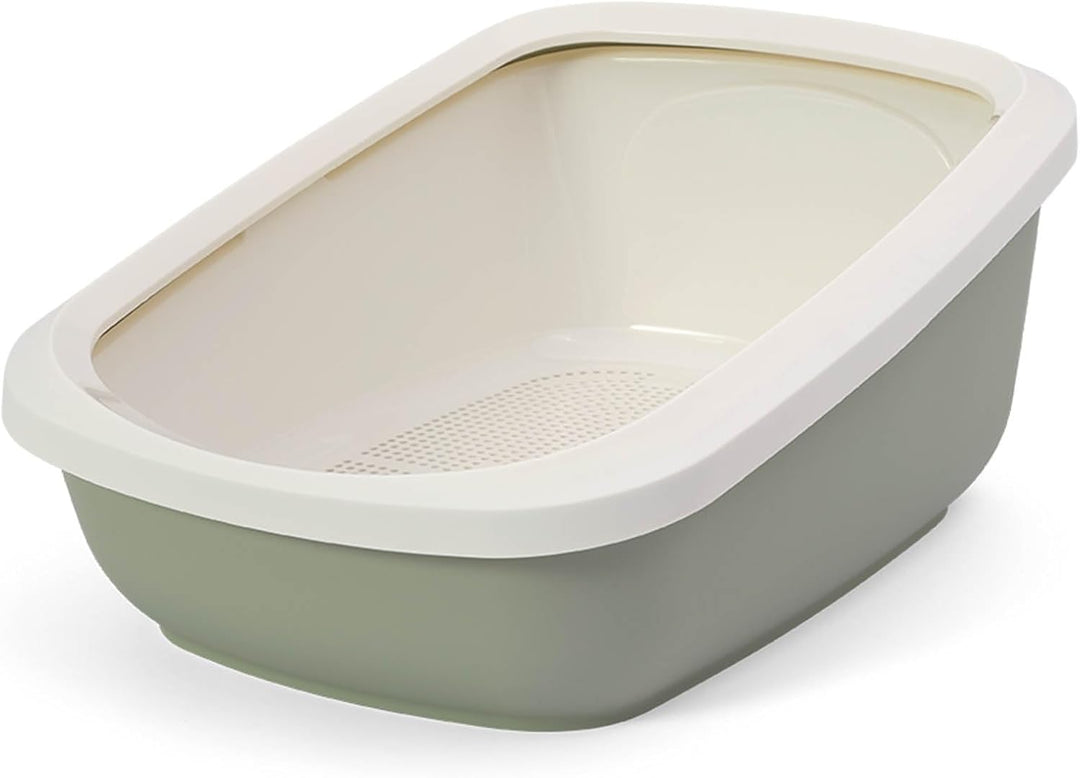 Katzentoilette mit Trennsystem – System Katzenklo für Holzpellets, weniger Geruch durch Urin- & Kott
