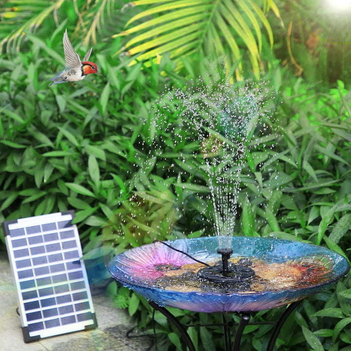 AISITIN 5.5W DIY Solar Springbrunnen, Neuestes Upgrade Solar Teichpumpe Solarbrunnen mit 10 Fontänen