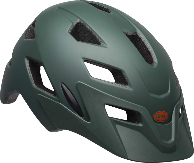 BELL Unisex Jugend Sidetrack Child Fahrradhelm Einheitsgrösse Matte Dark Green/Orange, Einheitsgröss