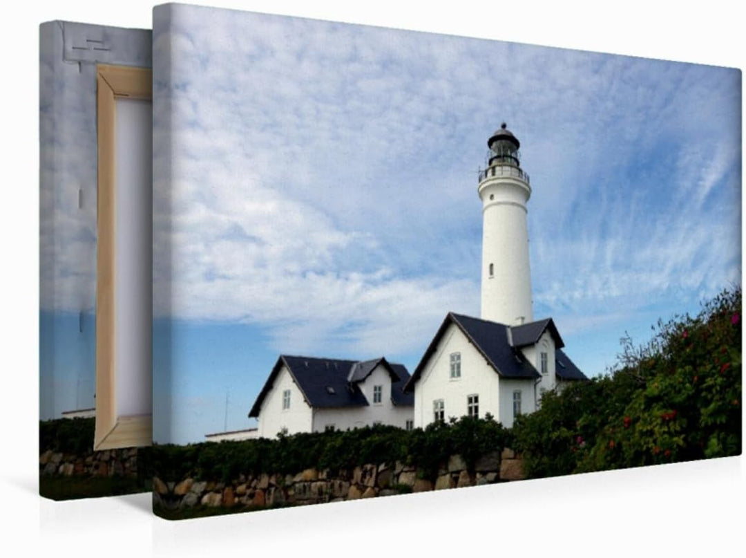 Premium Textil-Leinwand 45 x 30 cm Quer-Format Hirtshals Fyr | Wandbild, HD-Bild auf Keilrahmen, Fer
