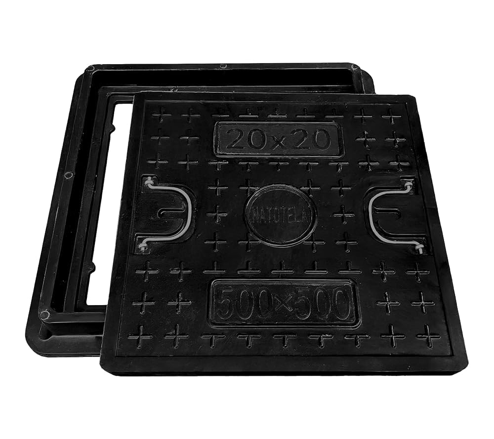 GFK-Schachtabdeckung mit Rahmen: 600x600 mm/Deckelmass: 500x500 mm Kanaldeckel Revisionsschacht für