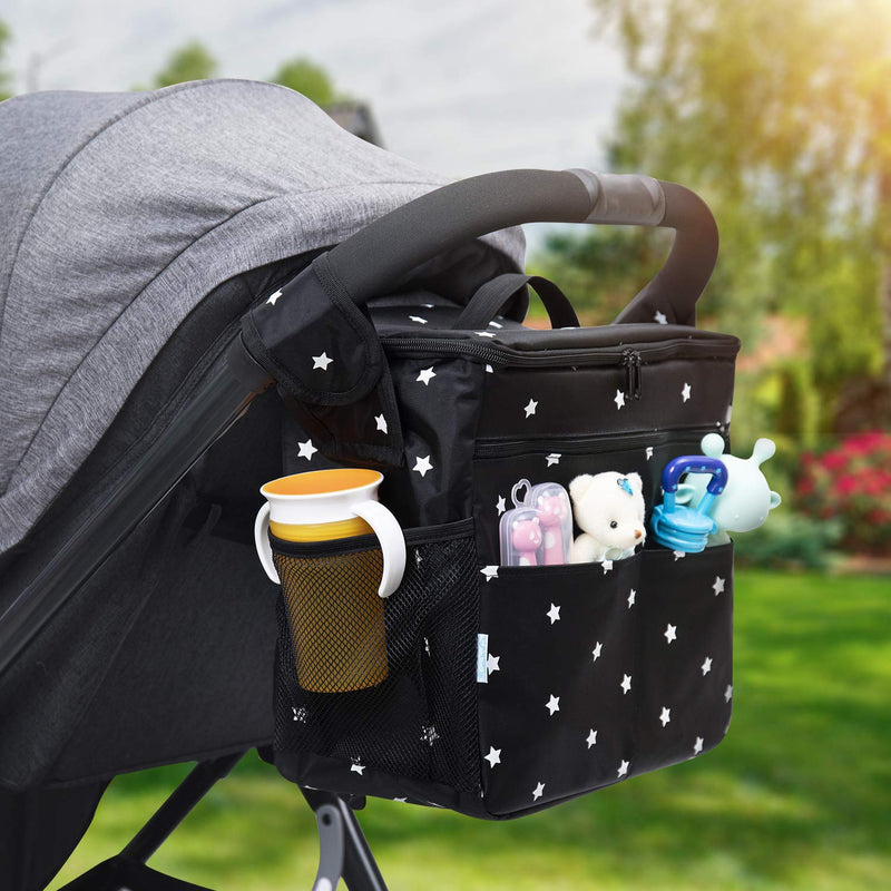 Orzbow XL Buggy Organizer Taschen,22 L Grosser Kinderwagen Windel Organizer mit Getränkehaltern und