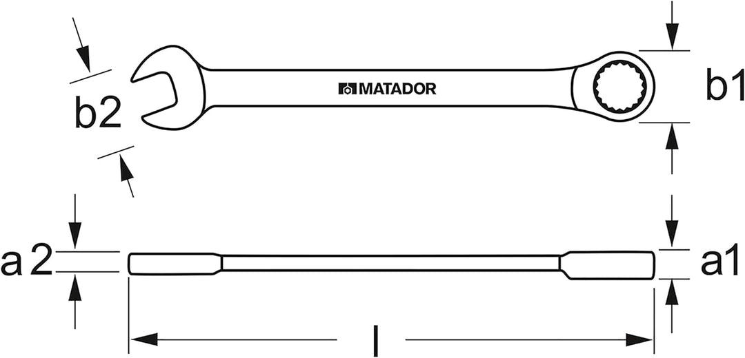 MATADOR Schraubwerkzeuge Knarren-Ringmaulschlüssel-Satz, 12-teilig, 8-19 mm, 0183 9120, 8-19 MM, 12-
