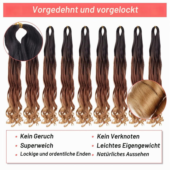 Xtrend 8 Packs French Curls Braiding Hair 22 Inch Pre Stretched Loose Wave Bouncy Braiding Hair Curl