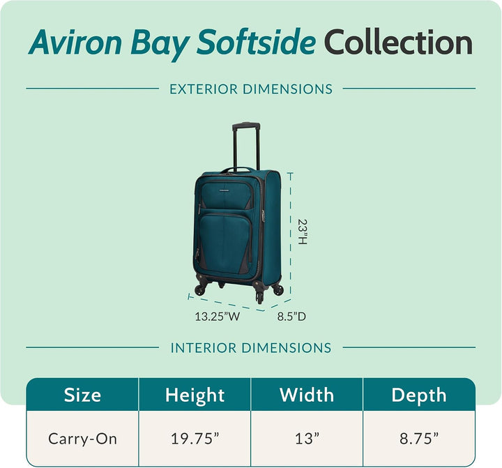 U.S. Traveler Aviron Bay Erweiterbares Softside Gepäck mit Drehrädern 3 Piece Luggage Blaugrün/ein H
